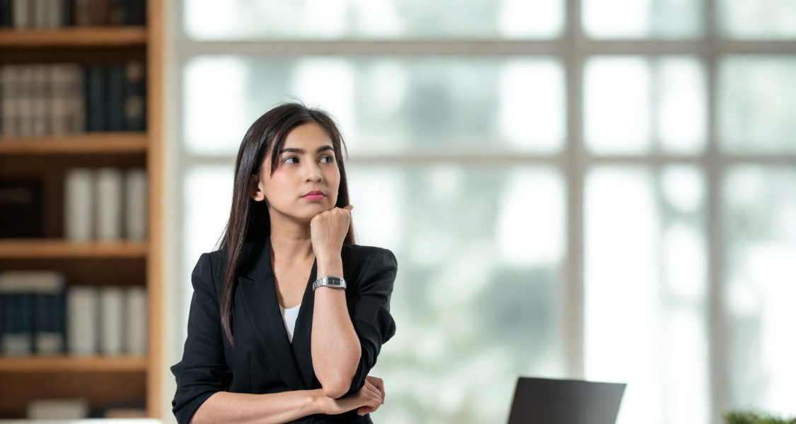 professional woman in deep thought