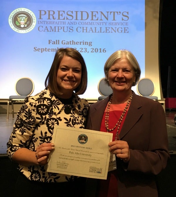 PAU President, Dr. Maureen O'Connor and student