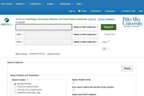 Screenshot of PAU Databases.