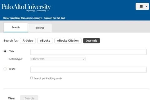 Screenshot of Journals List in WorldCat Discovery