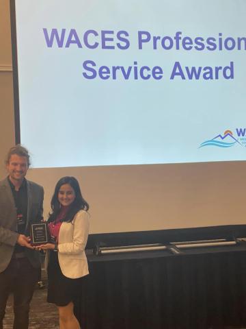 Shreya Vaishnav WACES Professional Service Award