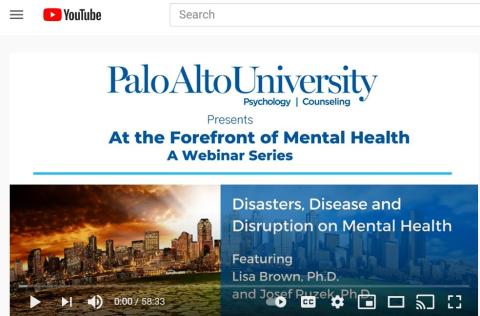 At the Forefront of Mental Health Webinar Series Graphic